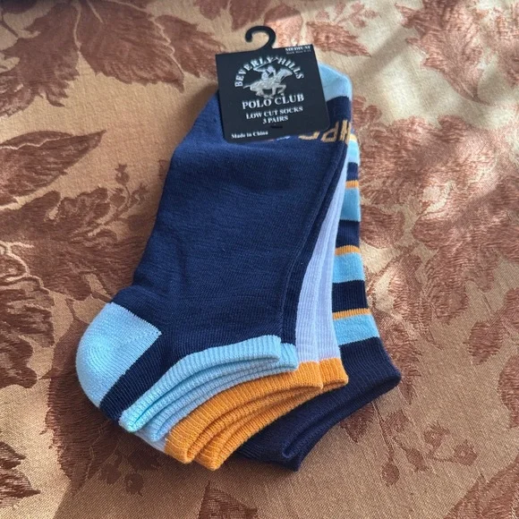 Beverly Hills Polo Club Low Cut Ankle Socks 3-Pair Set Size Medium NWT - Picture 1 of 2